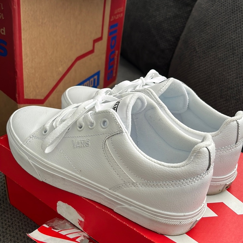 White Leather Vans